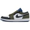Air Jordan 1 Износостойкие Нескользящие Низкие Винтажные Баскетбольные Кроссовки Мужские Черно-Бело-Зеленые 553558-414(Команда679-)