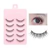 GRTUFOBA False Eyelashes for Upper Eyelashes, 5 Pairs, False Eyelashes, Natural, Black Natural Axis, Soft Core, Ultra Light, Soft, Handmade, Reusable,