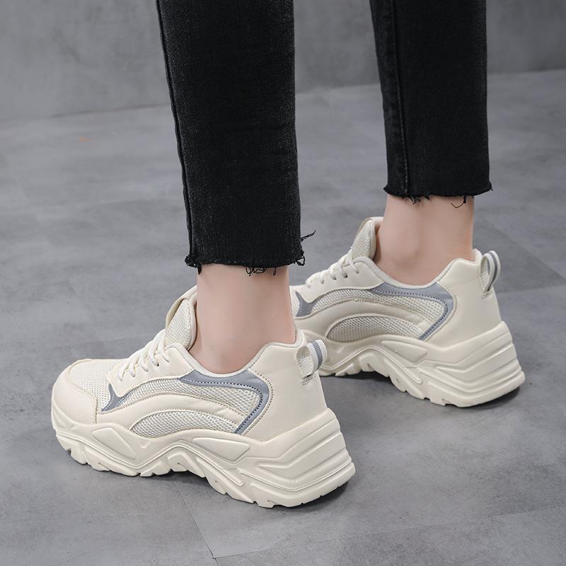 Женская обувь Весна и Осень Платформа Папины Туфли Женская обувь Повседневная спортивная обувь Полые Кроссовки