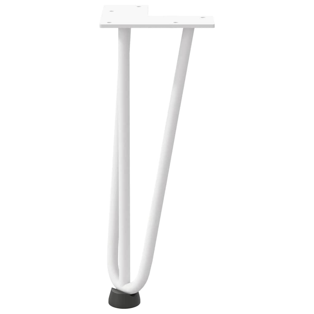 Vidaxl Nogi Do Stołu Hairpin, 4 Szt., Biale, 30 Cm, Lita Stal