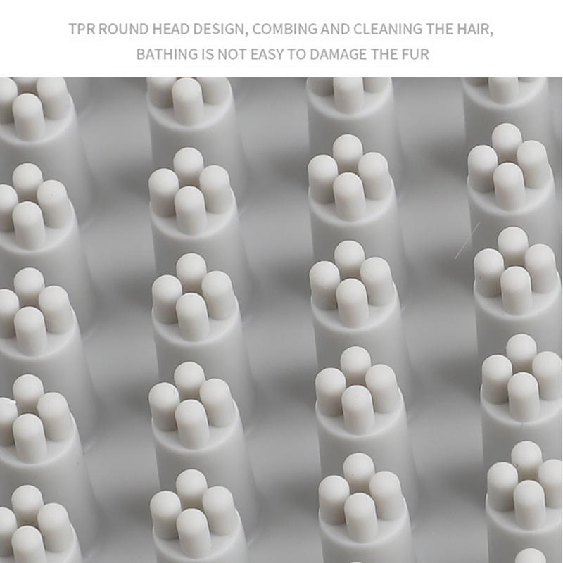 Расческа для ухода за кошками, щетка для купания собак, расческа для ухода за домашними животными, успокаивающая массажная расческа с резиновыми щетинками и регулируемой кольцевой ручкой