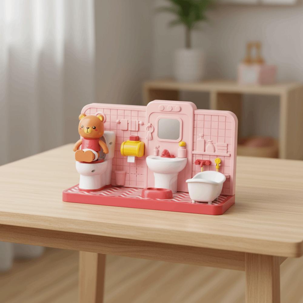 Enlightenment Toy Funny Electronic Toilet Toy Restroom Puzzle Toy  Doll House Accessories