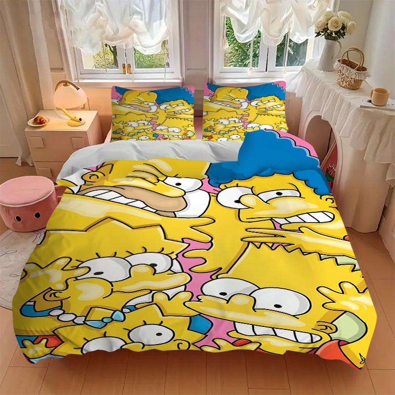 3Pcs Simpsons Family Portrait Bedding Sets For All Sizes New 3D Printed Bed Cover Comforter Duvet Cover Pillowcase Bedroom Decoration