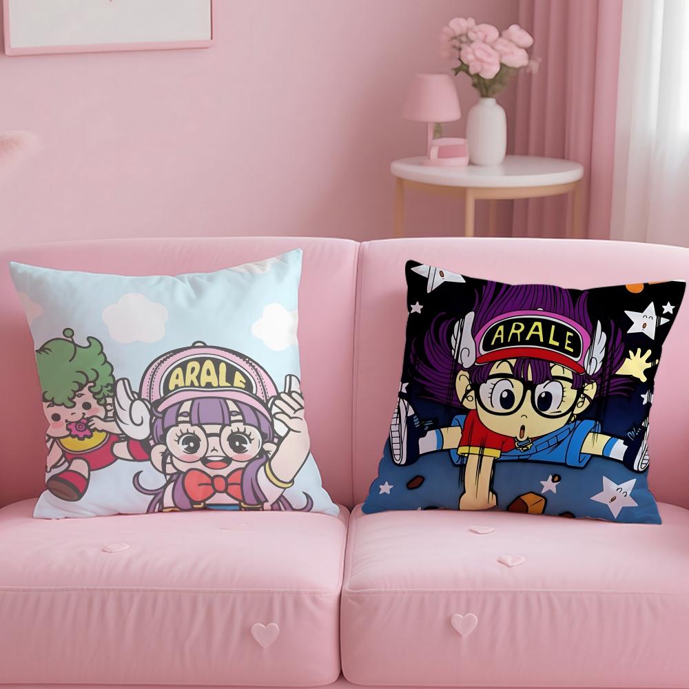 classic anime Dr Slump Cushion Cover Soft EasyWash Pillow Case Versatile for Couch Bed Travel and Office