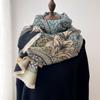Элегантный жаккардовый шарф с цветочным узором, женская шаль с бахромой из искусственного кашемира, осенне-зимний стильный универсальный ветрозащитный шарф