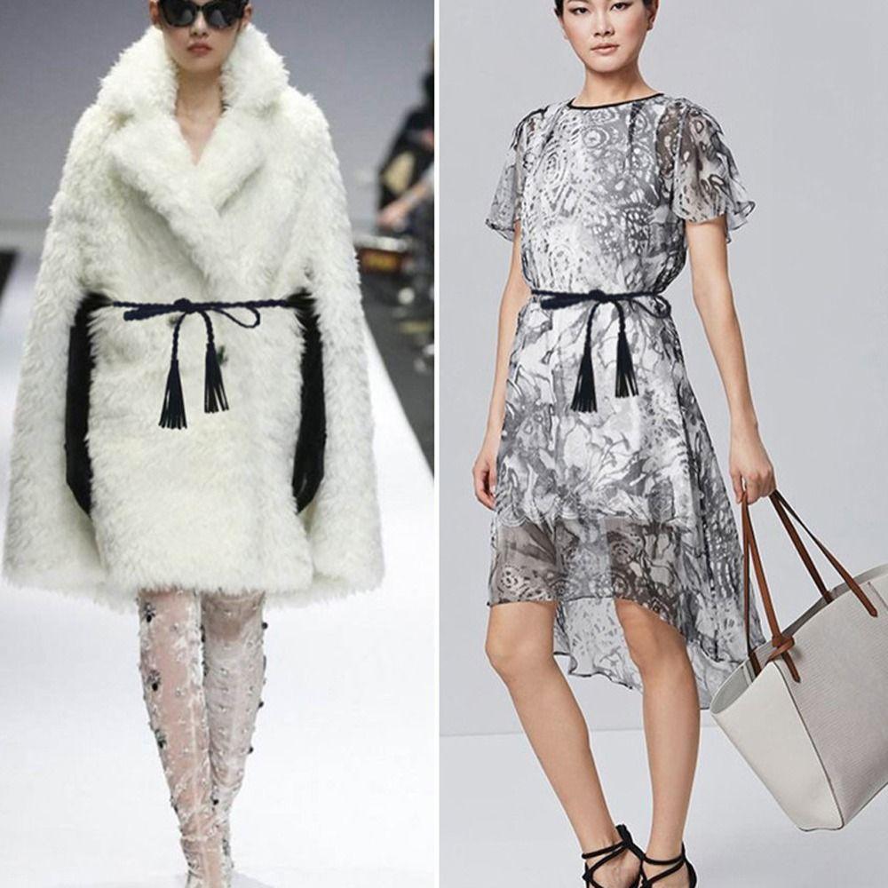 Trouser Decoration Simple Tassel Dress Waist Rope Woven Waist Belts Velvet Women Braided Belts