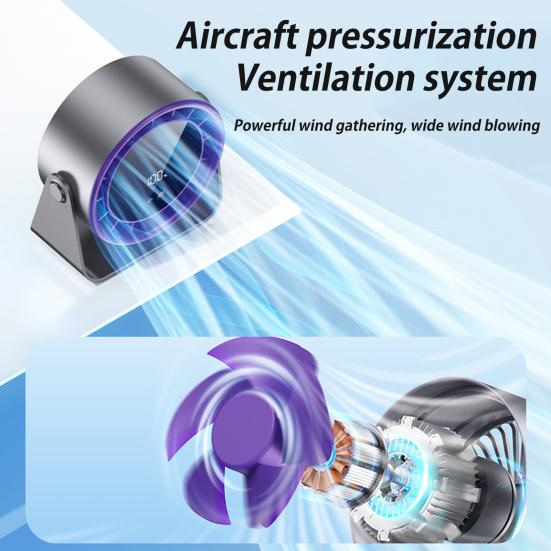 Table Fan Personal Air Conditioner 100 Speeds Strong Airflow Ultra Quiet Digital Display Rechargeable Wall-Mounted Desk Fan