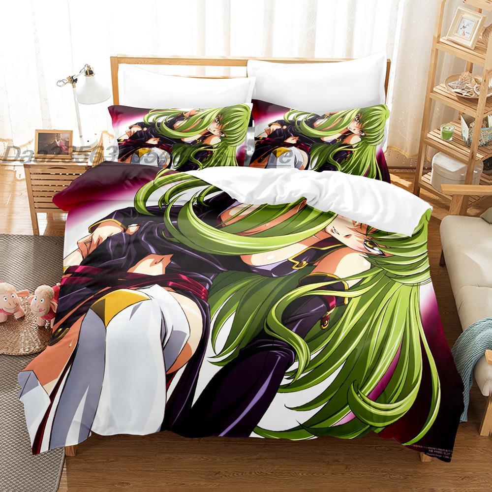 Code Geass Bedding Set Single Twin Full Queen King Size Bed Set Teenager Bedroom Sheet Set 3D Print Anime Kawaii