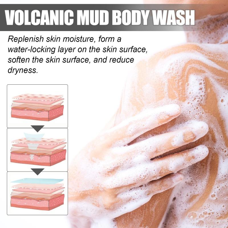 Deep Sea Volcanic Mud Shower Gel Cleanse Moisturize Soothe Red Dry and Itchy Skin Shower Gel