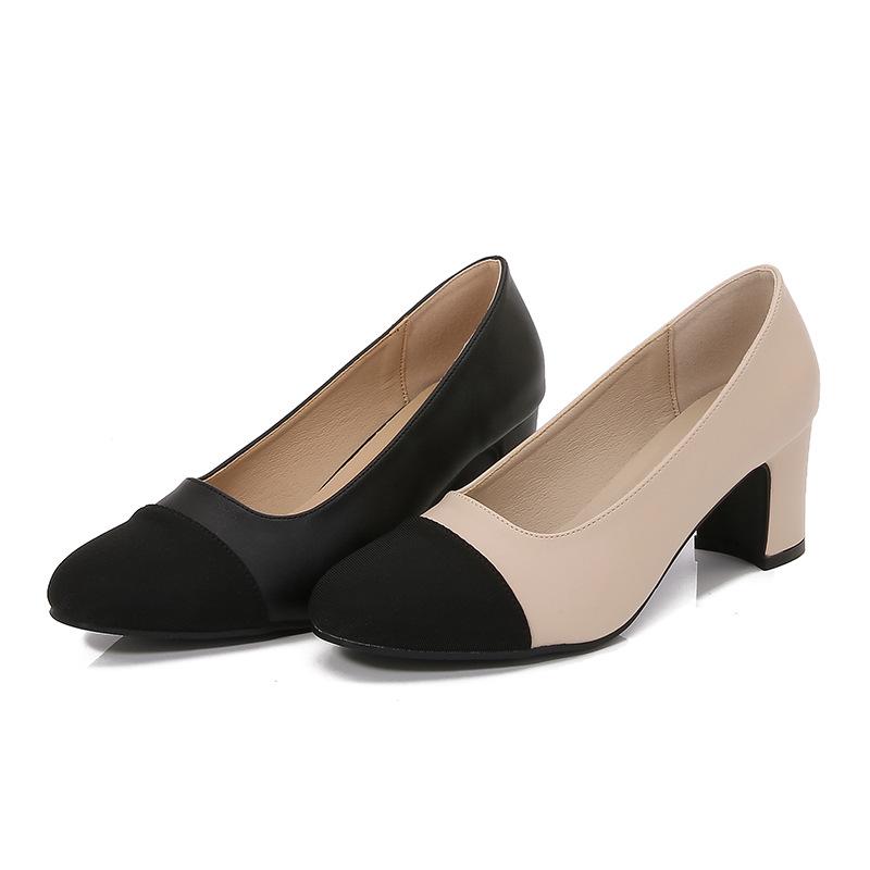 Туфли на высоком каблуке Tendencia Women Crude Heel для женщин, нескользящие, на плоской подошве, разноцветные туфли-лодочки для офиса