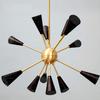 Perforated Brass Sputnik Ceiling Light Having 12 Blackened Finish Mash Cone Arms Perfect Chandelier For All Type Rooms /Restaurant & Office