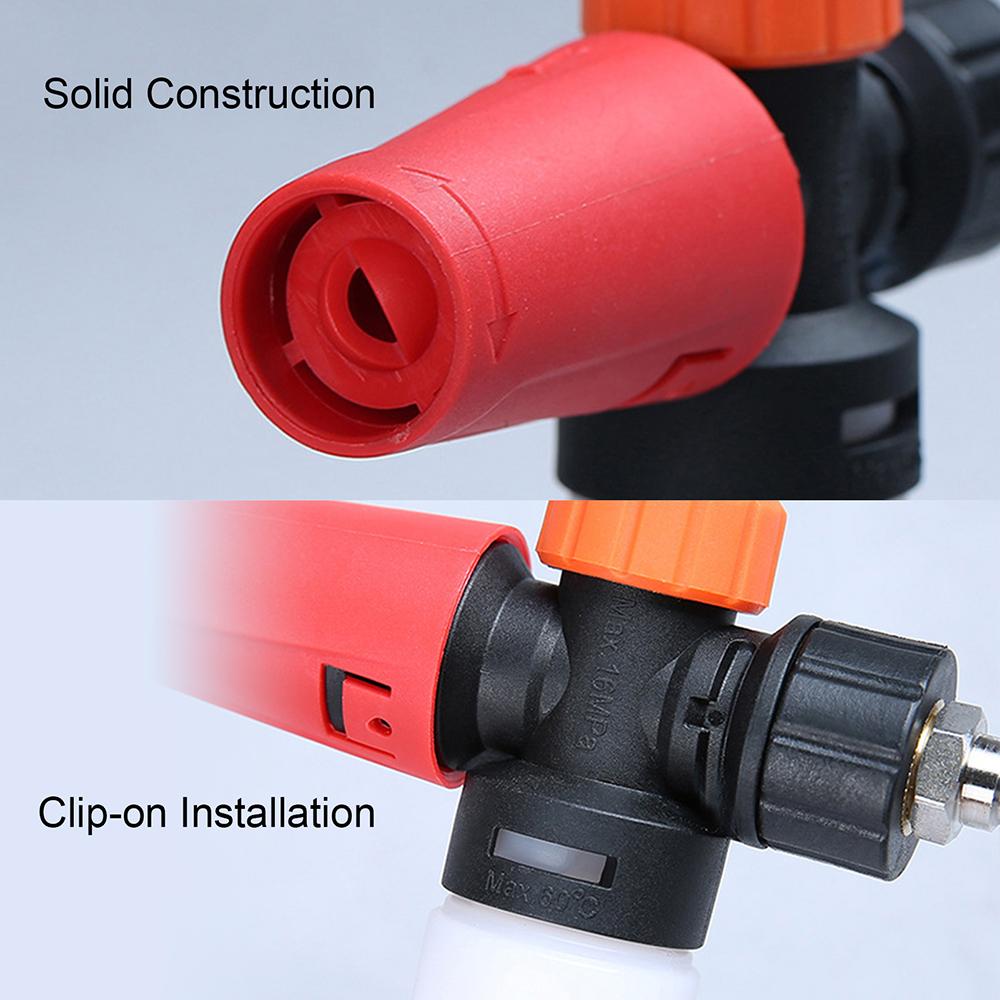 Распылитель пены для мойки под давлением, насадка для пены для снега, регулируемый дозатор для бутылок для мойки автомобилей под давлением 1/4