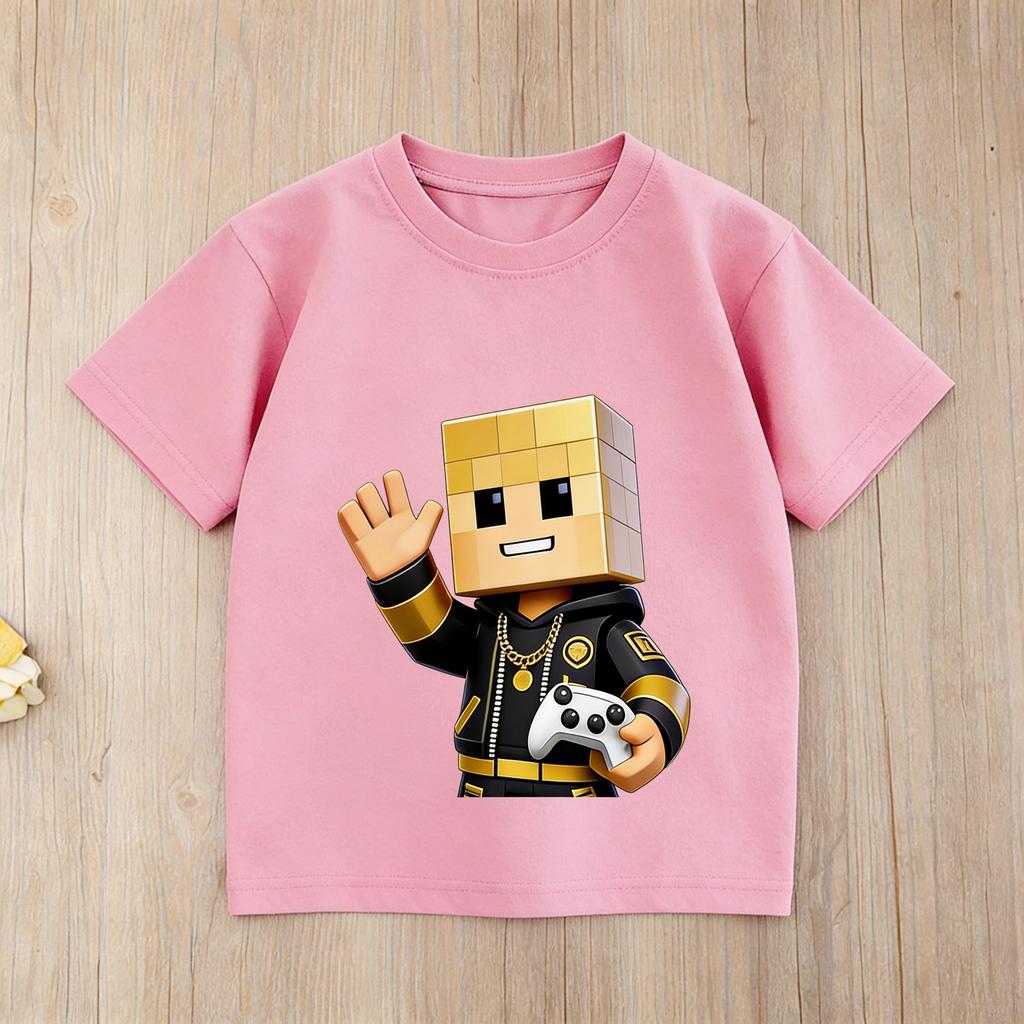 Детская футболка с принтом игры Roblox, черная, с коротким рукавом, повседневная футболка для мальчиков и девочек