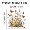 Flower Wall Stickers, Self-adhesive Butterfly Toilet Sticker Peel And Stick, Floral Leaf Decor Art DIY Wall Decals Wallpaper Supplies For Refrigerator