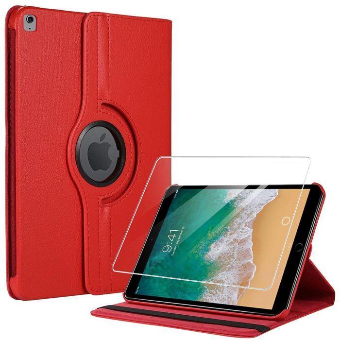 Coque + Verre Trempé - BOOLING - pour iPad Air 3 / pour iPad Pro 10,5" - Support Rotatif - Rouge