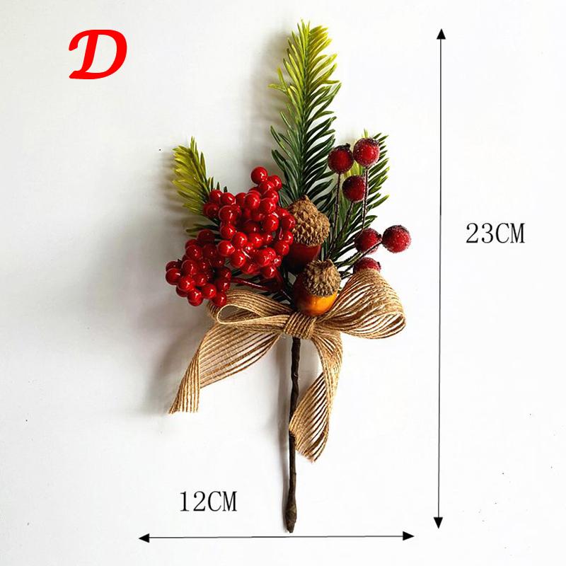 Искусственная Рождественская Елка Сосновые Ветви Рождественские Ягоды Для Рождества DIY Украшения для Венка Ноэль Настольные Украшения Детские Подарки