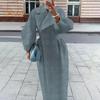 Женская шерстяная куртка с отложным воротником, однотонное двубортное пальто в стиле ретро, королевский стиль, термобелье с длинными рукавами-фонариками, для поездок на работу, свиданий, весны и осени