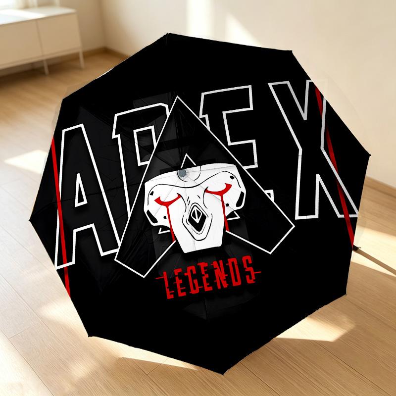 Apex Legends 8 ребер 3-сложный черный клей УФ-защита Зонт Защита от солнца Влагозащитный Компактный складной зонт Для путешествий Ежедневное использование C923500