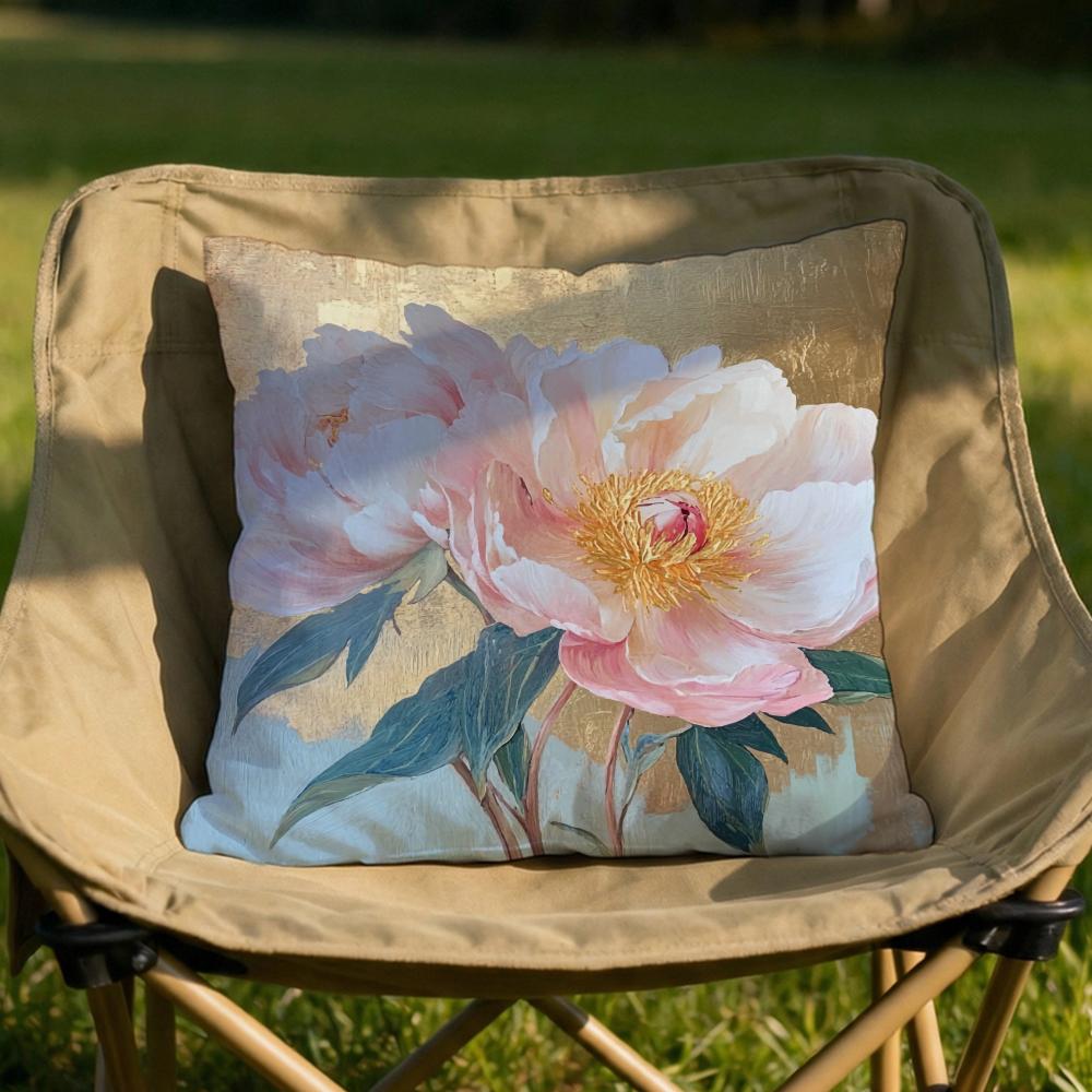 Pink Peony Flowers Cushion Cover Soft Reversible  Durable Pillow Cover  MultiScene Use for Home  Car Daily Comfort