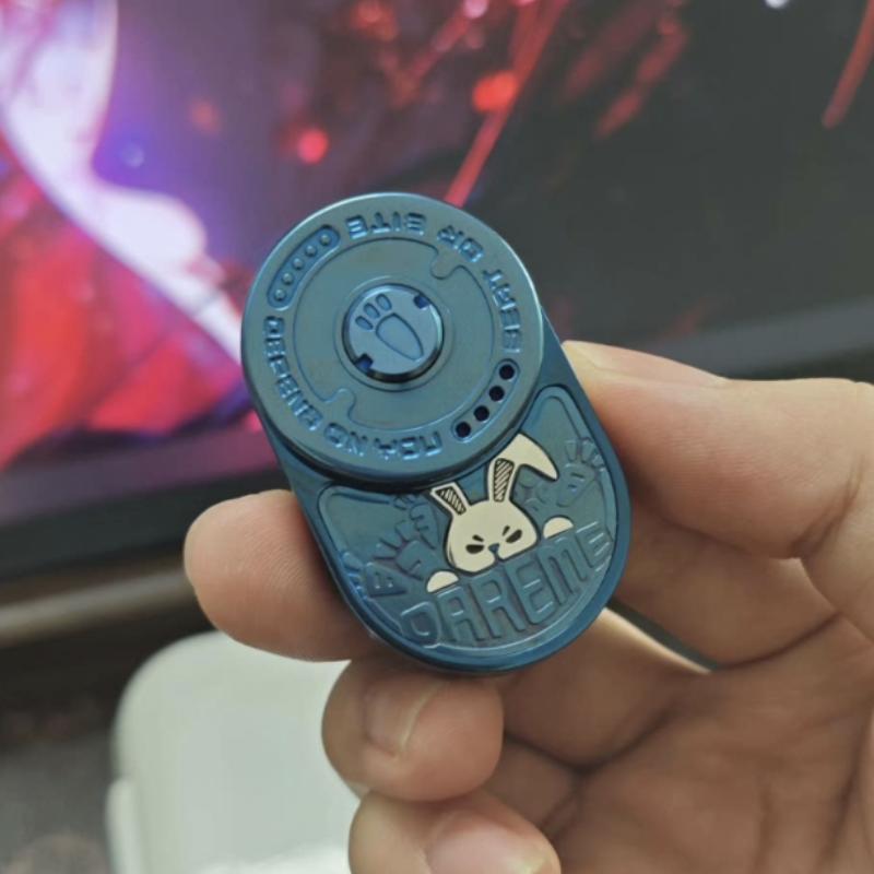 Edc Мультяшный Кролик Узор Антистресс Толкающая Карточка Снятие Напряжения Тактильный Хрустящий Звук Металлический Толкатель Слайдер Снятие Стресса Игрушка для Кончиков Пальцев