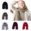 Knitted Scarf Thick Wool Knitted Solid Color Scarf Thickened Couple Keep Warm