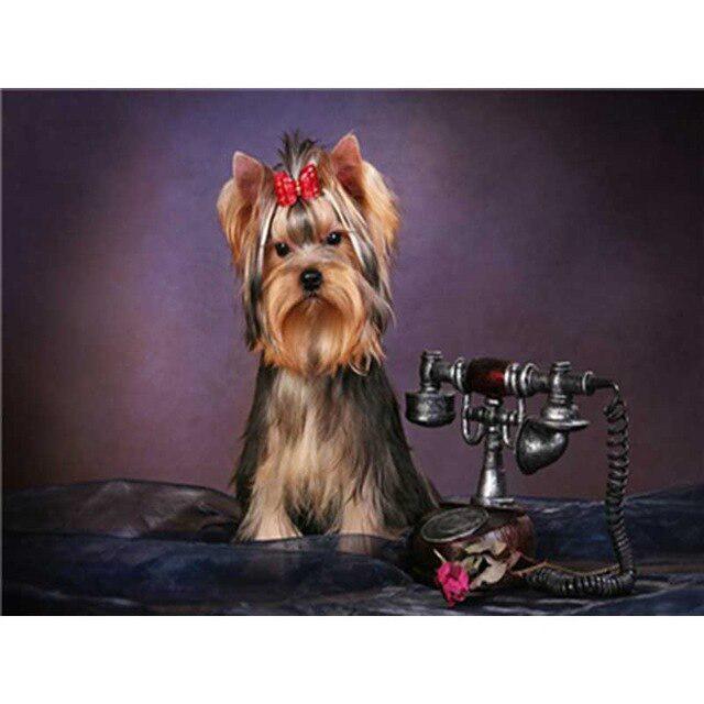 DIY 5D Алмазная картина Собака Вышивка крестиком Алмазная вышивка Продажа Животное Мозаика Стразы Фотографии