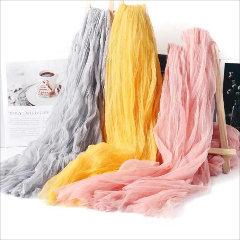 INS морщинистая Тюлевая ткань 1,2 x 3 м с рюшами, сетчатая ткань, цветочный магазин, фотофон, ткань, свадебный декор, украшения для дня рождения