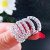 Dazzling Cubic Zirconia Rings Engagement Finger Accessories for Women High-quality Silver Color Band New Fashion Jewelry