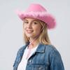 Wide Brim Jazz Hat Furry Trim Cowgirl Hat Fashion Western Cowboy Hat  Costume Accessories