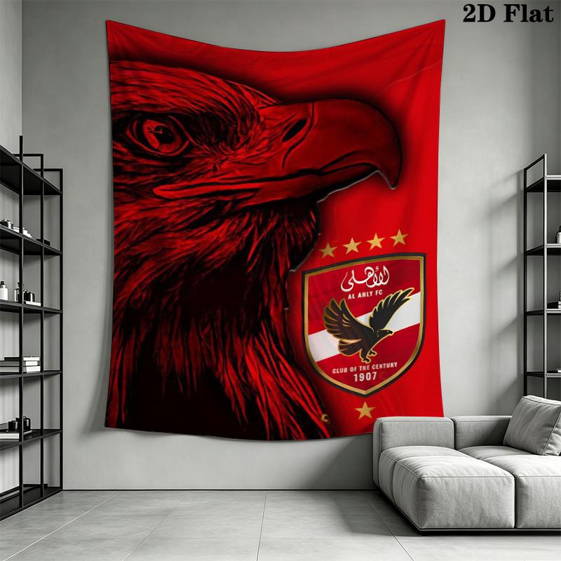 Al Ahly Wall Tapestry Aesthetic Wall Hanging Printed Fabric Blanket Decorative Tapestries for Bedroom Living Room Home Decor