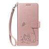 For Huawei Pura 80 Case Cat Pattern Imprint Leather Phone Cover with Wrist Strap
