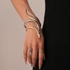 2Pcs Punk Snake Shaped Bracelets Ring Jewelry Set Spiral Snake Opening Bracelets Finger Rings Female Male Hand Jewelry