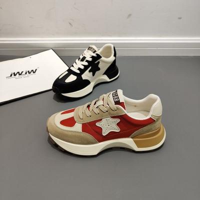 2024 Черные дизайнерские женские кроссовки Весна Толстая подошва Спортивная повседневная обувь на платформе Шнуровка Мелкие Zapatos De Mujer