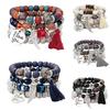 4Pcs/Set Bohemia Style Wing Beads Bracelet Women Bangle Jewelry Party Gift