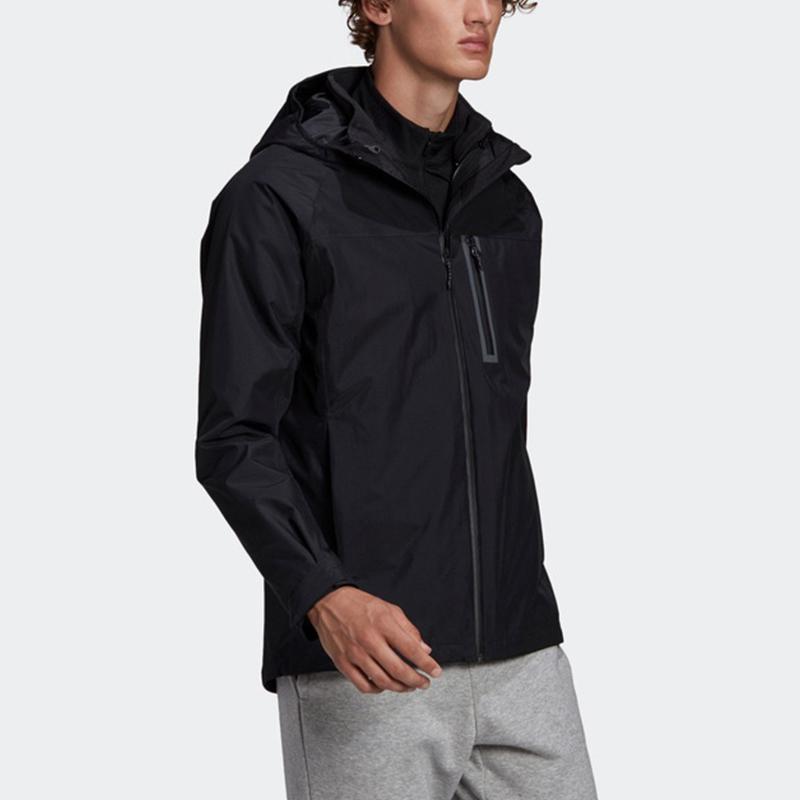 adidas Куртки Мужские Черные С Капюшоном Умеренные Другие GF0019