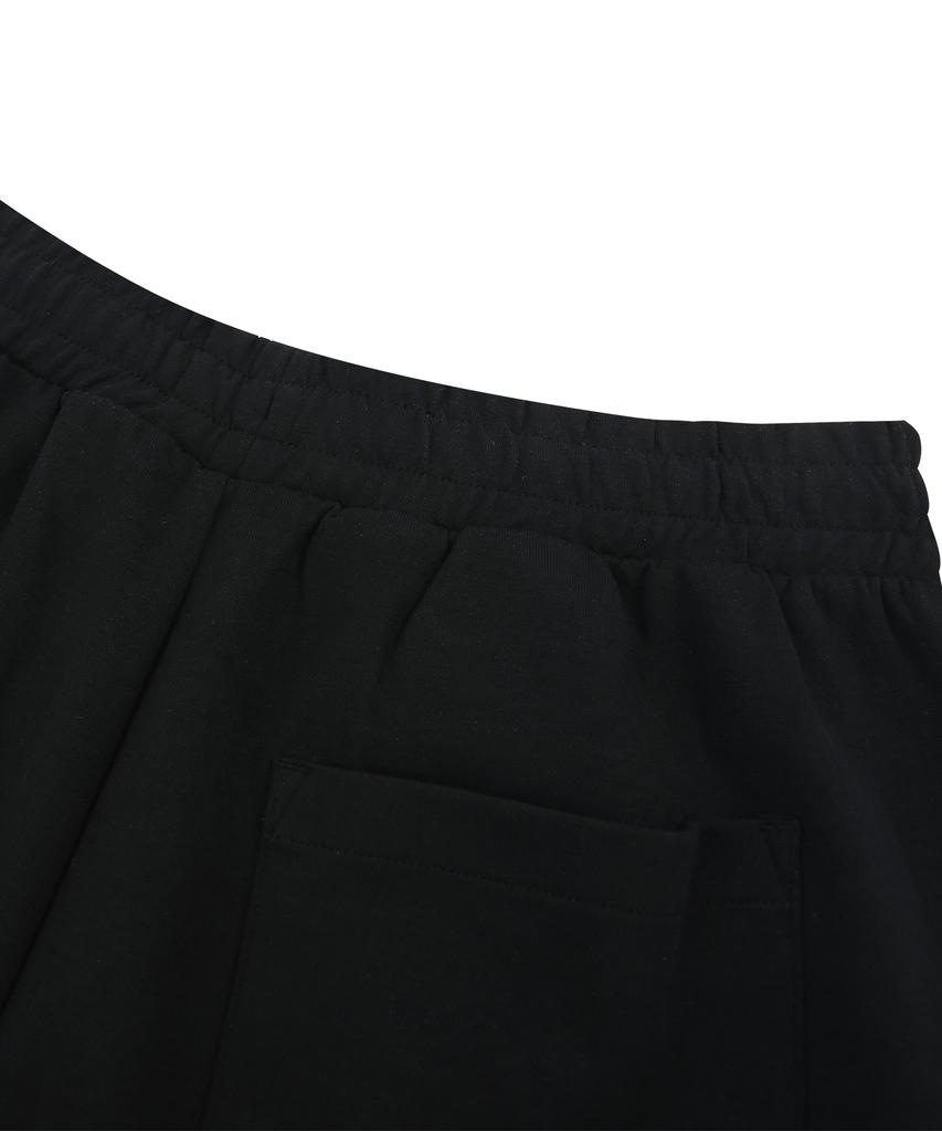 DOLPHIN WAVE APPAREL Черные шорты-бермуды с одним защипом и силиконовым принтом логотипа-арки
