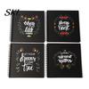 Family Photo Album Album, 6 Inch Cardboard with Black Paper Pages for DIY Memory Handmade Scrapbook Keeping, Portable Vintage Travel Celebrations,