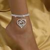 1PC Women's Fashion Trendy Peach Heart Foot Chain Zircon Accessories Suitable for Date, Party, Festival Gifts