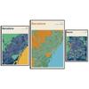 Барселона. Севилья. Бильбао. Мадрид. Альмерия. Цветная карта городов Испании. Искусство стены. плакат
