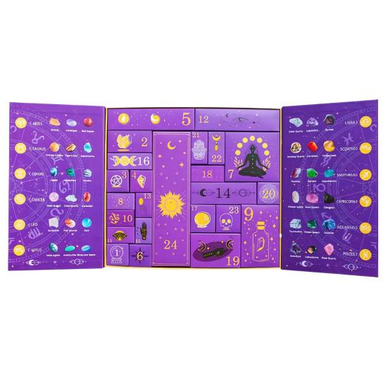 Reiki Crystal Halloween Countdown Gift Box 2025 Healing Stones Advent Calendar Rock Collection Energy Gem Dig Kit for Adults Teens Women