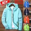 Мужская/женская УФ-защита Водонепроницаемая ветровка на молнии Куртка с капюшоном Верхняя одежда Пальто 9 цветов