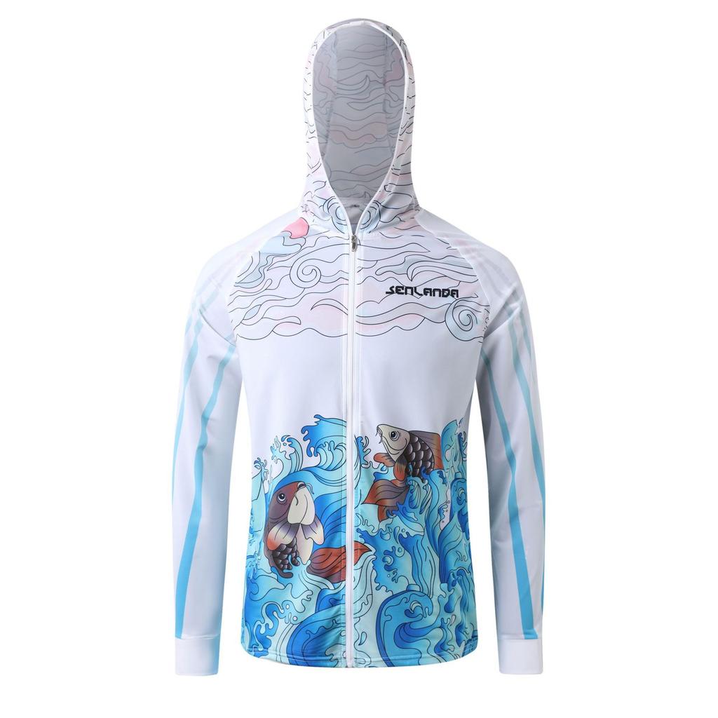 Outdoor sunscreen fishing ice silk clothing men's clothing men's and women's summer quick-drying breathable fishing new mosquito-proof clothing set