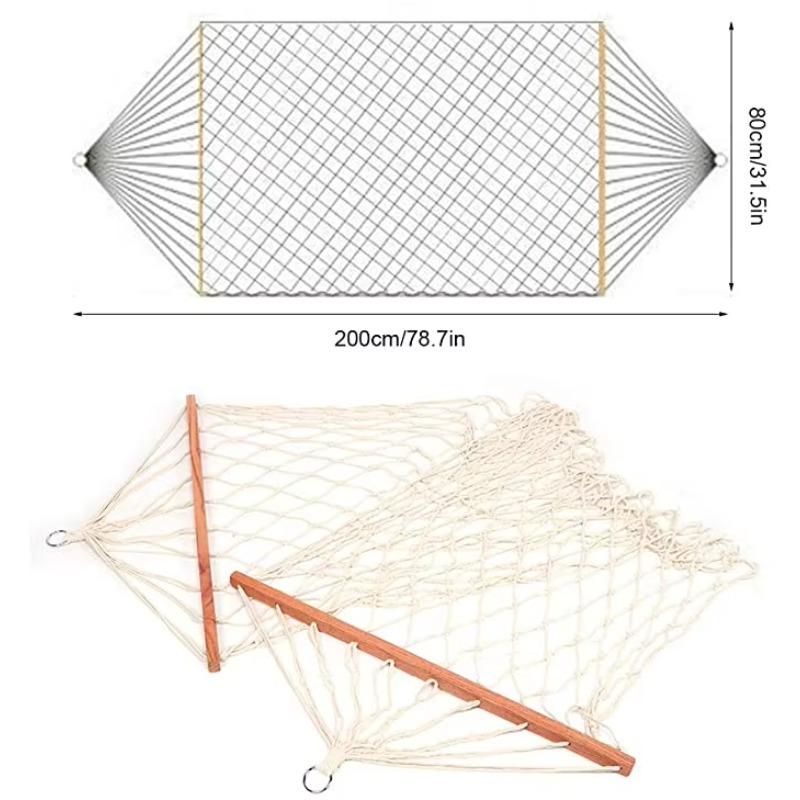 Походный гамак для двора, сетчатый гамак против опрокидывания, гамак из хлопковой веревки