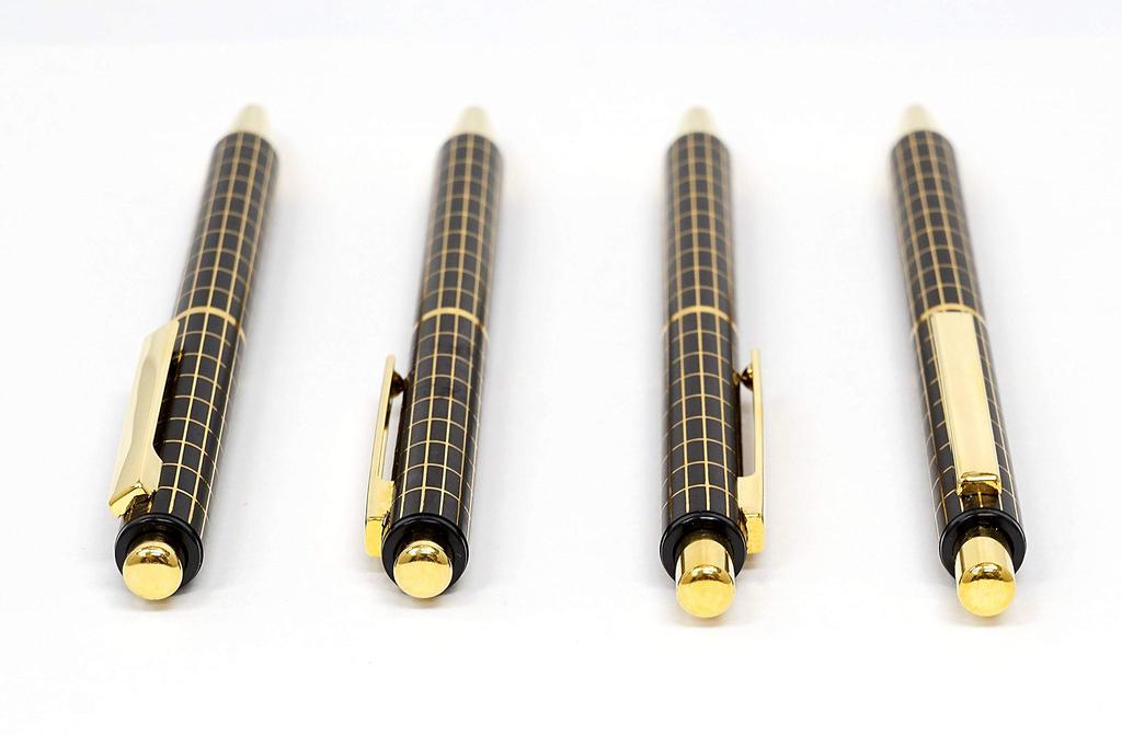 Тонкий пенал из коровьей кожи красного коричневого цвета стандартного размера, металлический, прямой, двойной, анодированный, с черной решеткой, шариковая ручка, черный набор, ручка, ASCR-NQ25KB-B