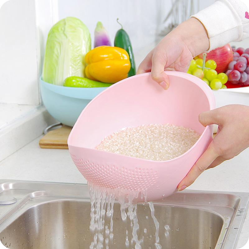 Rice Sieve Plastic Colander Kitchen Drain Basket With Handles Rice Bowl Strainer Strainer Basket Sink Drain Kitchen Tools