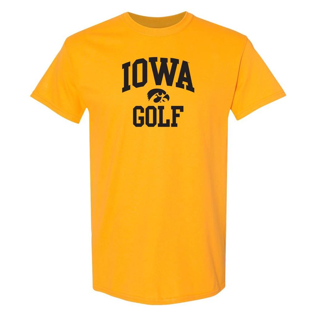 Iowa Hawkeyes Arch Logo Golf T-Shirt - Gold