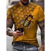Men's T-Shirts 3d Print Cute Bee Pattern Tops Tees New In Summer Women Kids Streetwear Fashion Oversized T Shirt Men Clothing