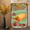 Rustic Aluminum Burrito Sign, UV Printed Wall Art. Vintage Style, Waterproof & Dustproof. Ideal for Indoor/Outdoor Home Decor.