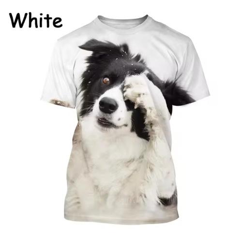 Border Collie 3D Printed T-Shirt Cute Puppy Printed O-Neck Short Sleeve T-Shirt Men Women Men
