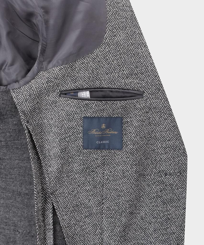 Brooks Brothers Herringbone Knit Jacket (Grey) (Bbjsmmf301)